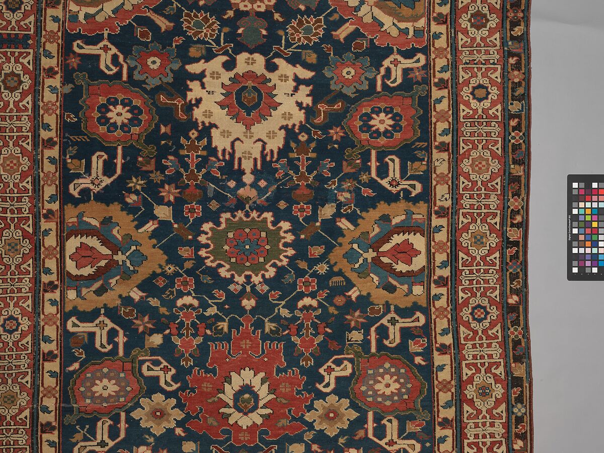 Carpet, Wool (warp, weft and pile); symmetrically knotted pile