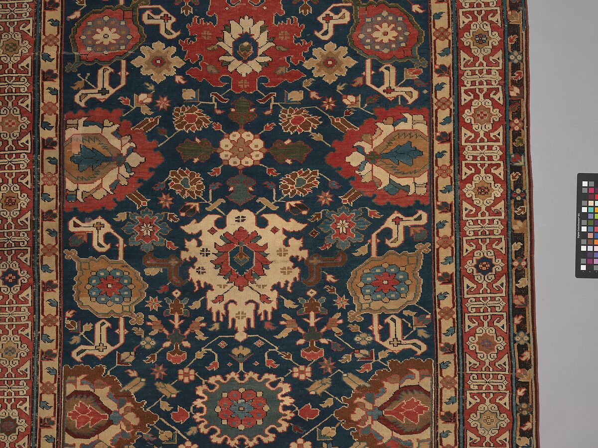 Carpet, Wool (warp, weft and pile); symmetrically knotted pile