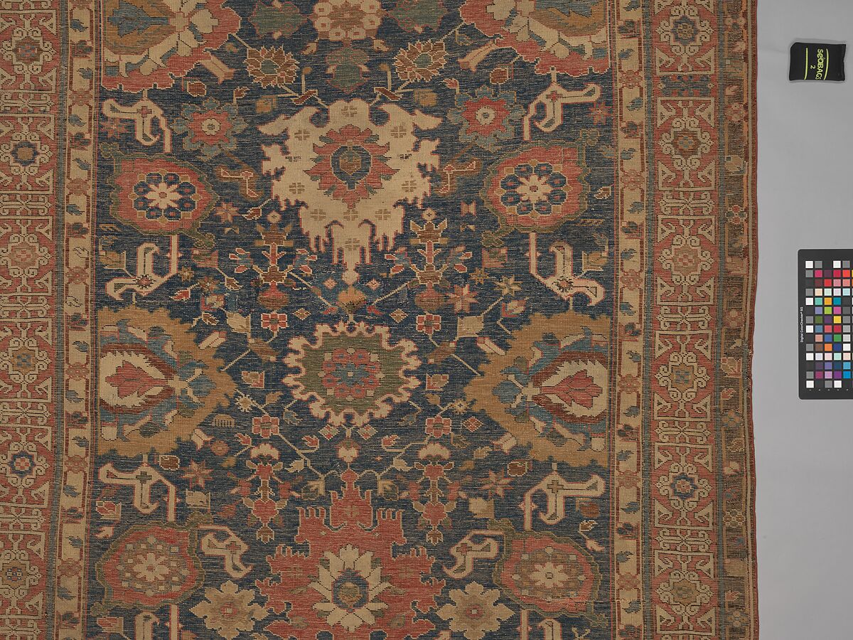 Carpet, Wool (warp, weft and pile); symmetrically knotted pile