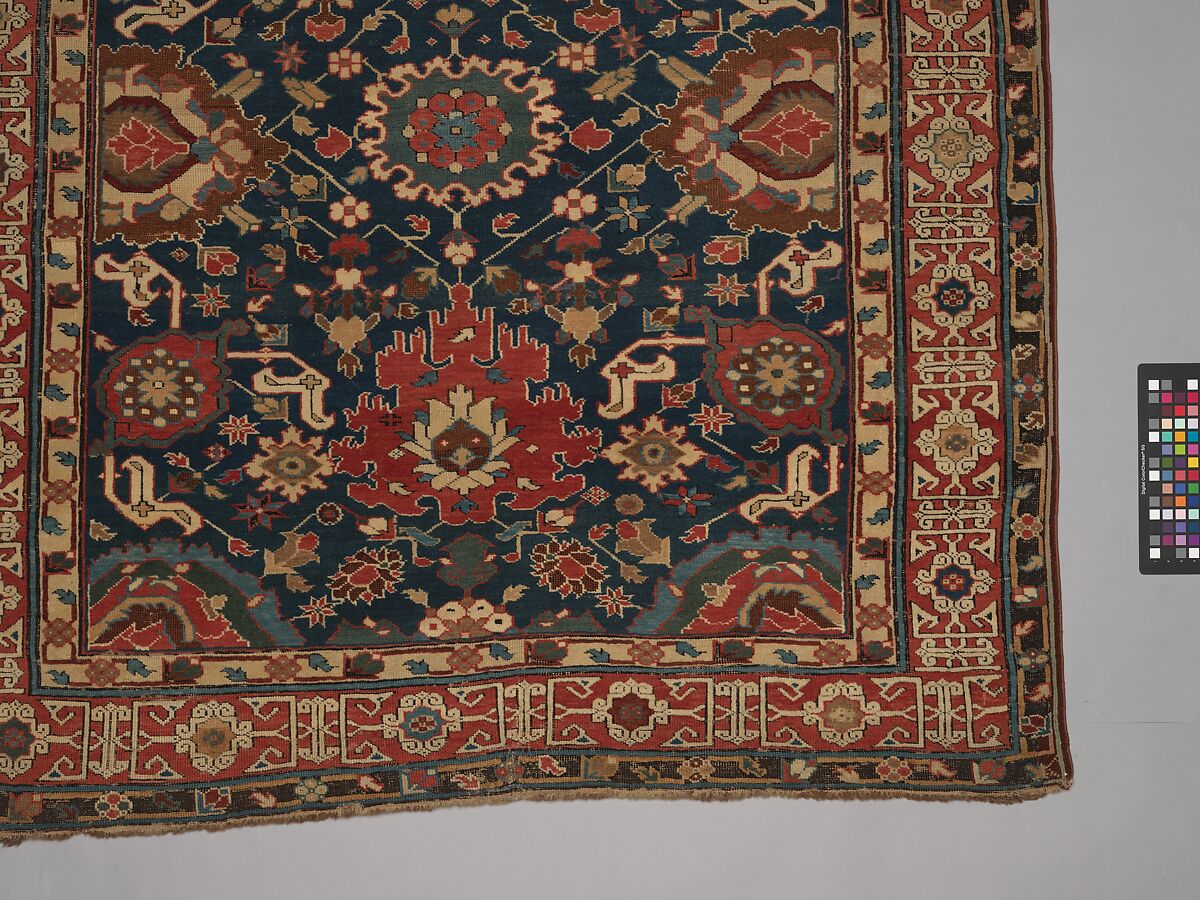 Carpet, Wool (warp, weft and pile); symmetrically knotted pile