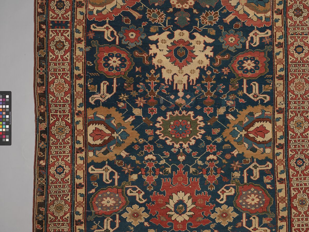 Carpet, Wool (warp, weft and pile); symmetrically knotted pile