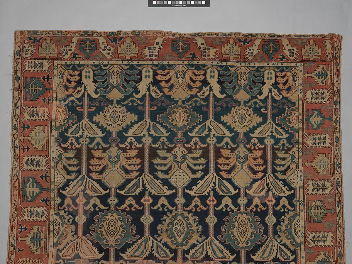 Carpet, Wool (warp, weft and pile); symmetrically knotted pile