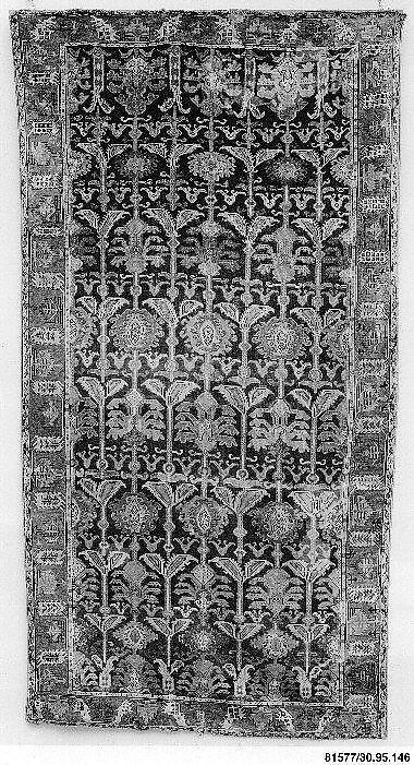 Carpet, Wool (warp, weft and pile); symmetrically knotted pile