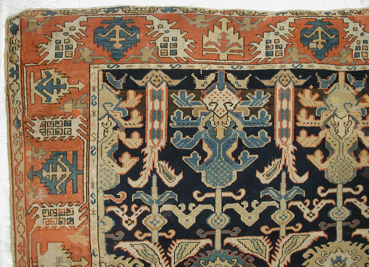 Carpet, Wool (warp, weft and pile); symmetrically knotted pile