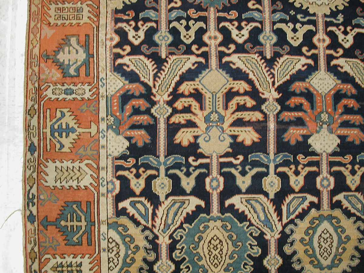 Carpet, Wool (warp, weft and pile); symmetrically knotted pile