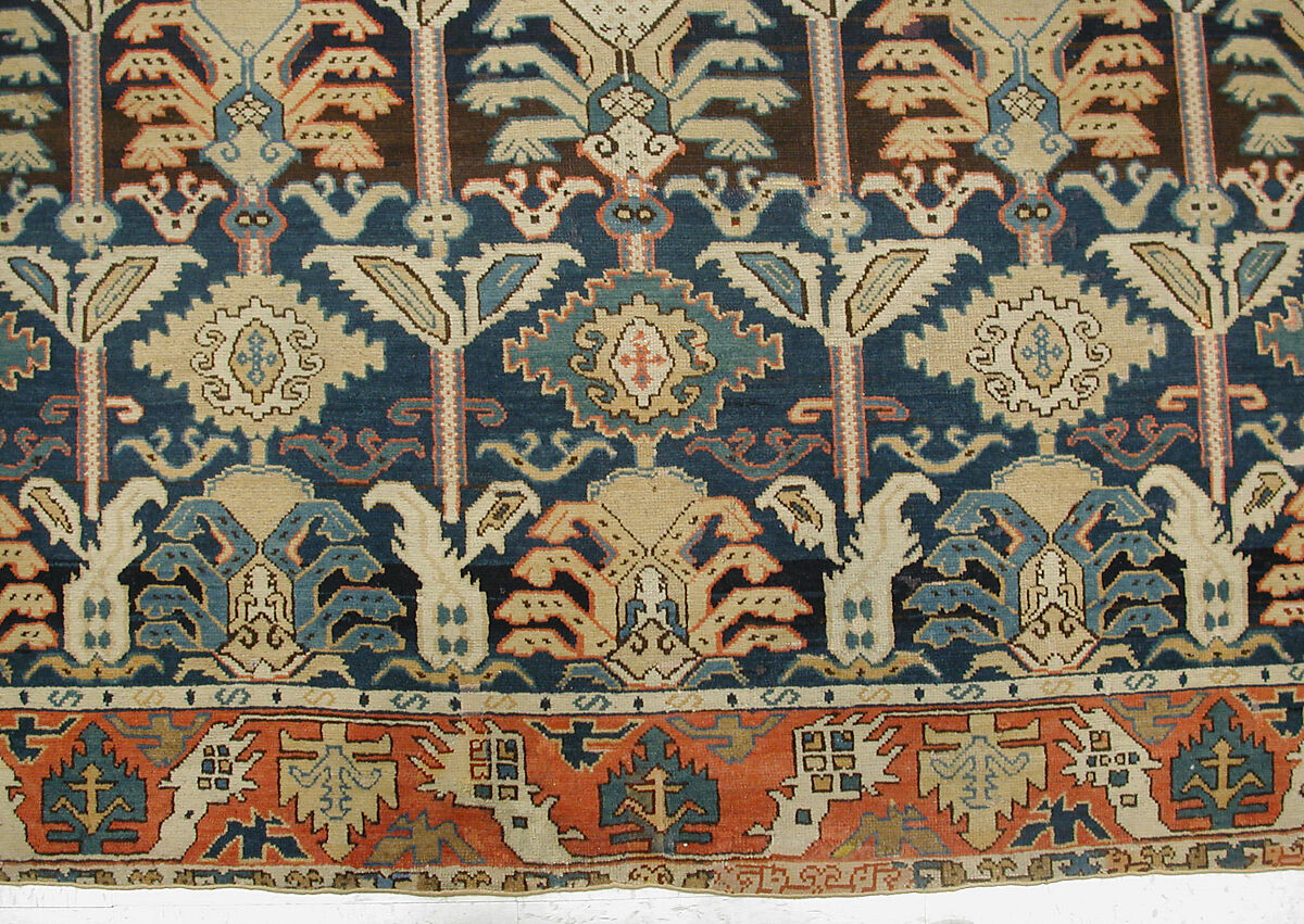 Carpet, Wool (warp, weft and pile); symmetrically knotted pile