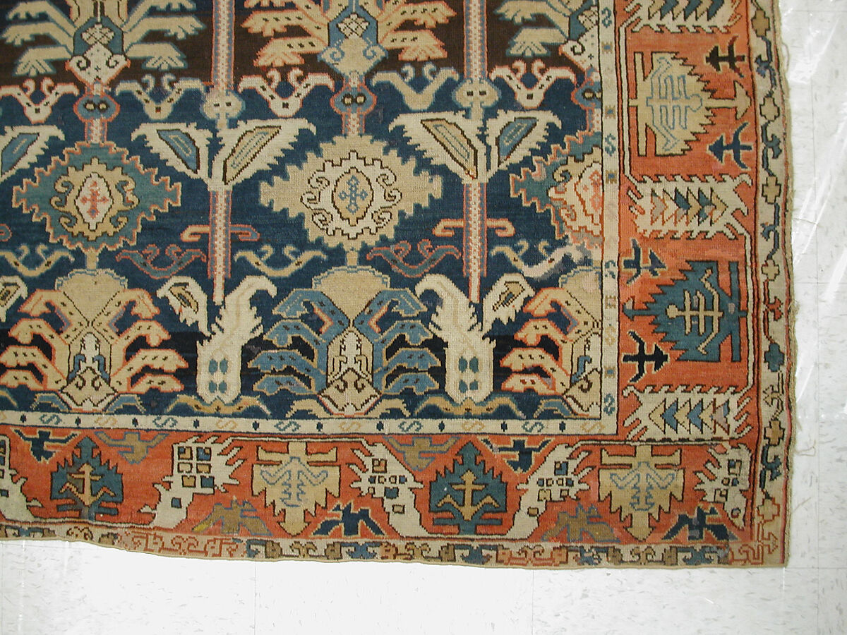 Carpet, Wool (warp, weft and pile); symmetrically knotted pile