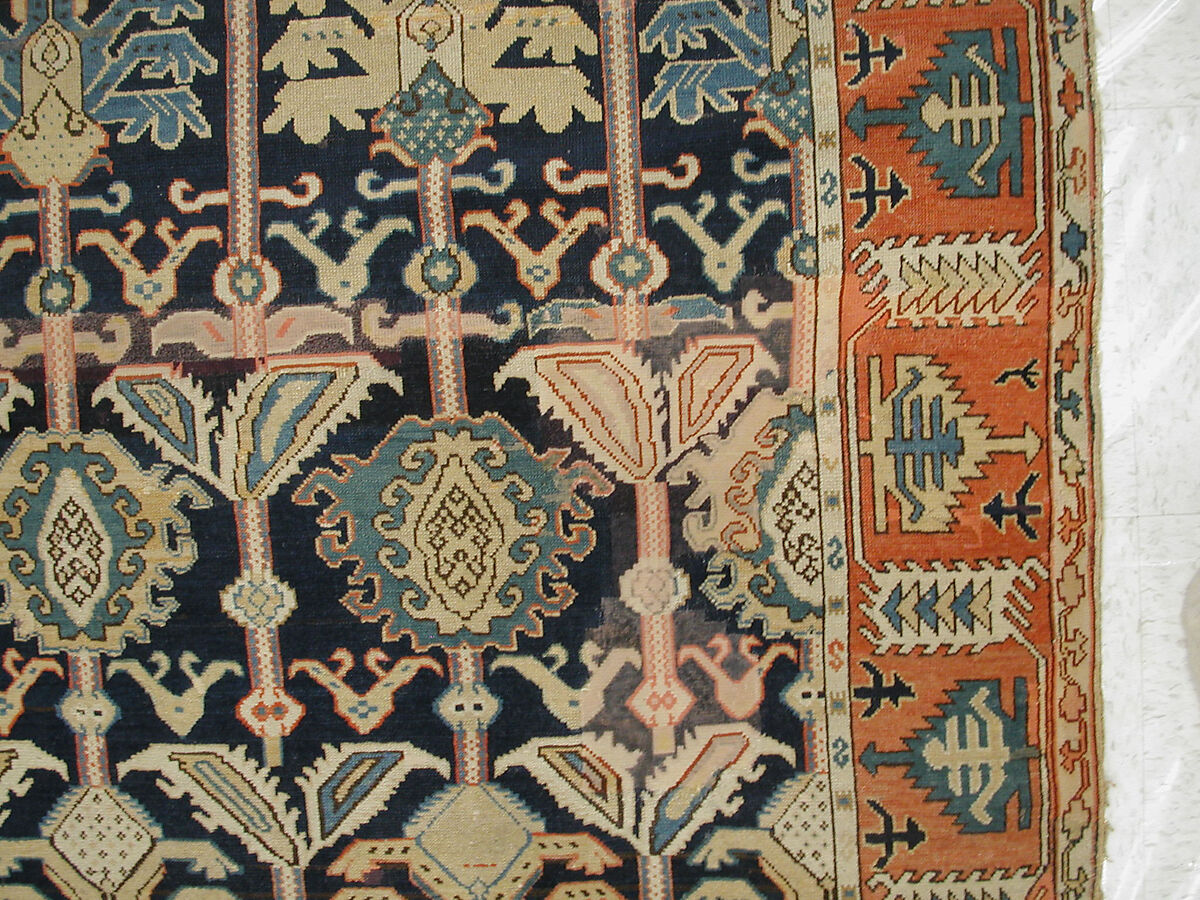 Carpet, Wool (warp, weft and pile); symmetrically knotted pile