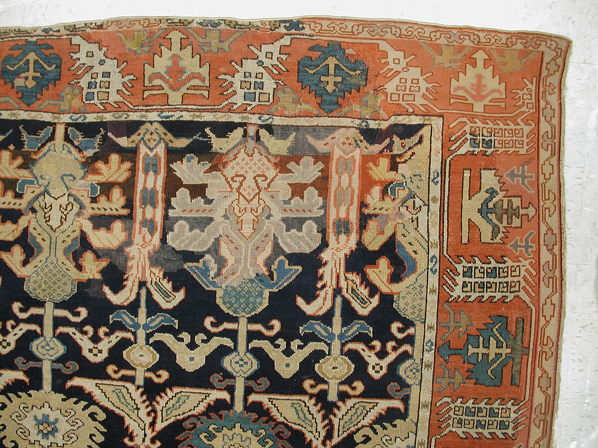 Carpet, Wool (warp, weft and pile); symmetrically knotted pile