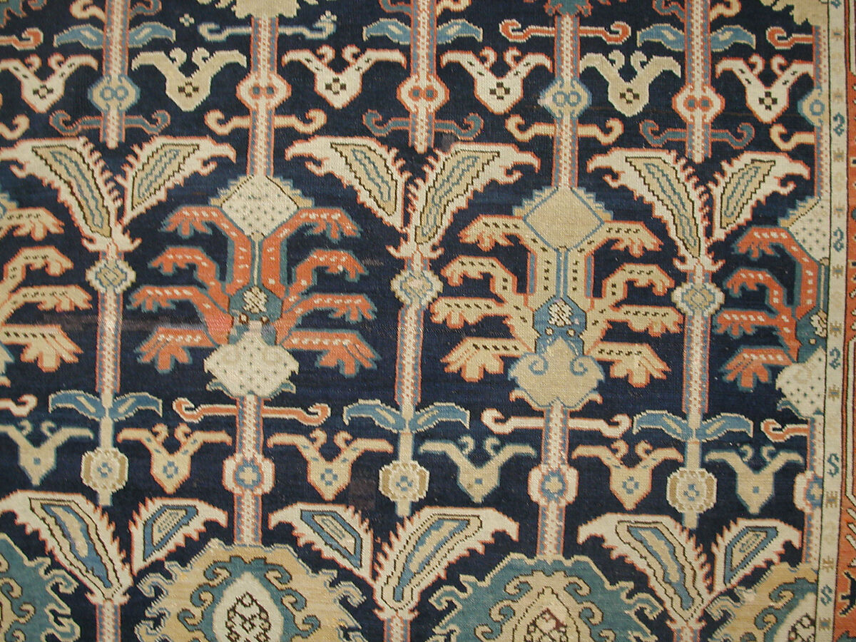 Carpet, Wool (warp, weft and pile); symmetrically knotted pile