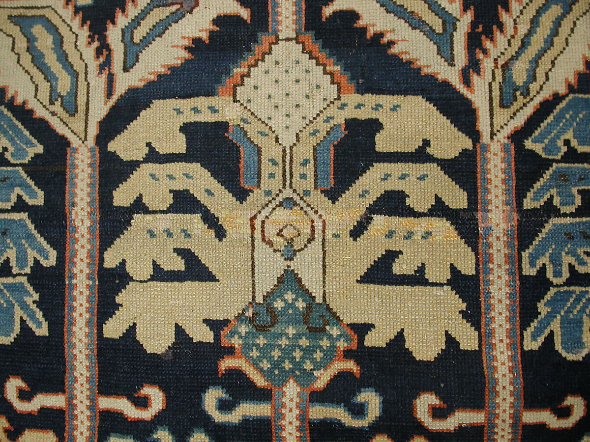 Carpet, Wool (warp, weft and pile); symmetrically knotted pile