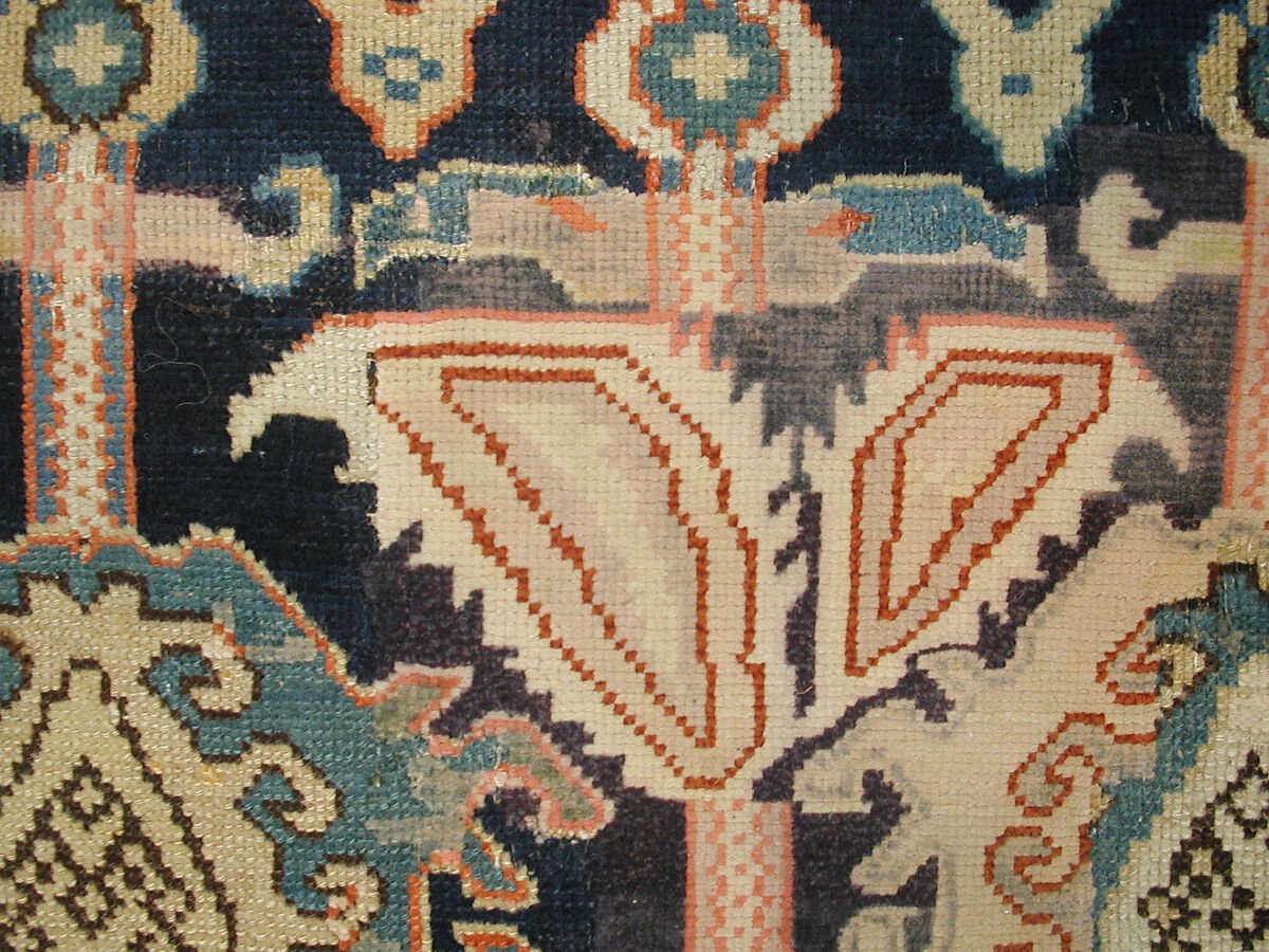 Carpet, Wool (warp, weft and pile); symmetrically knotted pile