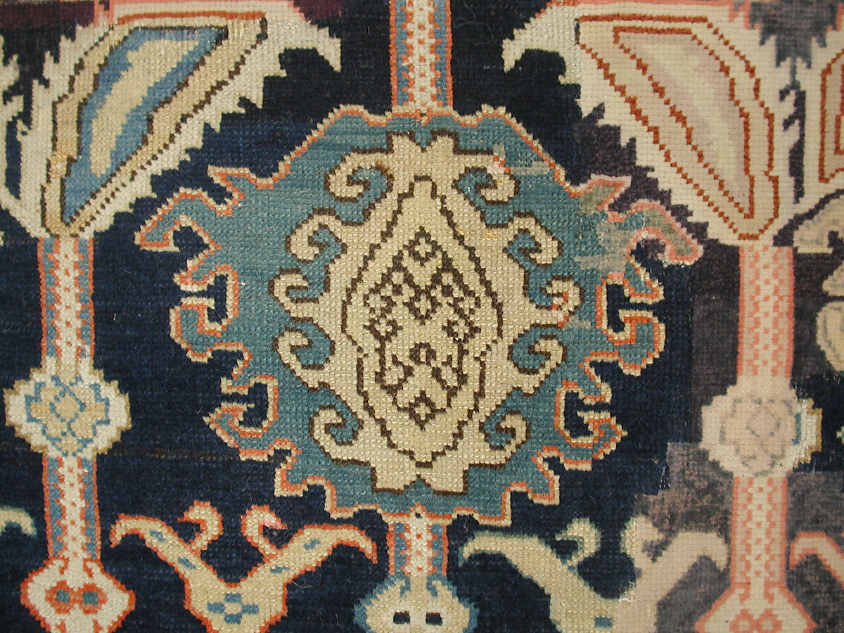 Carpet, Wool (warp, weft and pile); symmetrically knotted pile