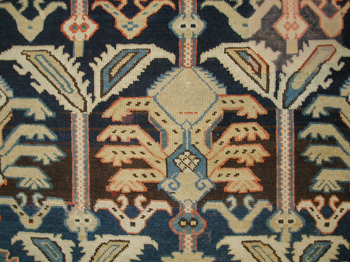 Carpet, Wool (warp, weft and pile); symmetrically knotted pile