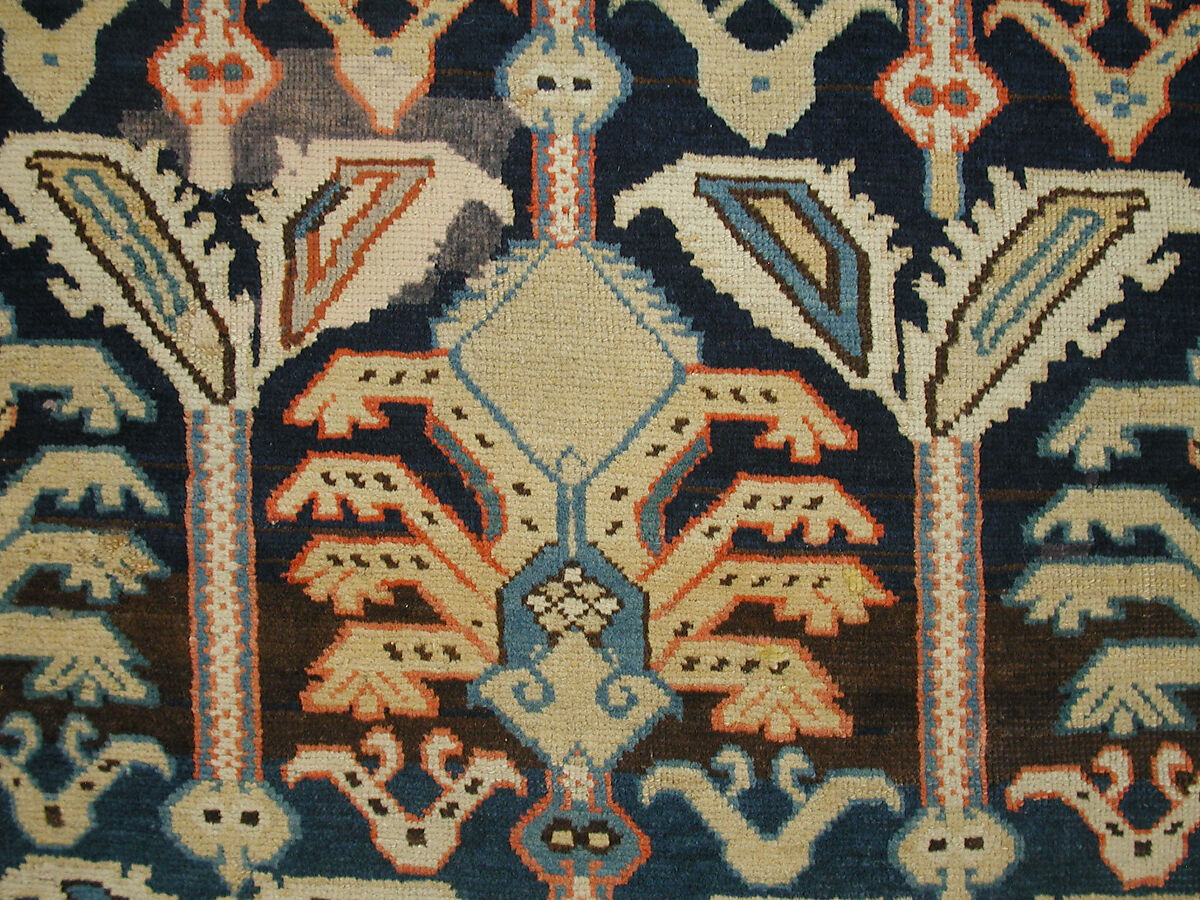 Carpet, Wool (warp, weft and pile); symmetrically knotted pile