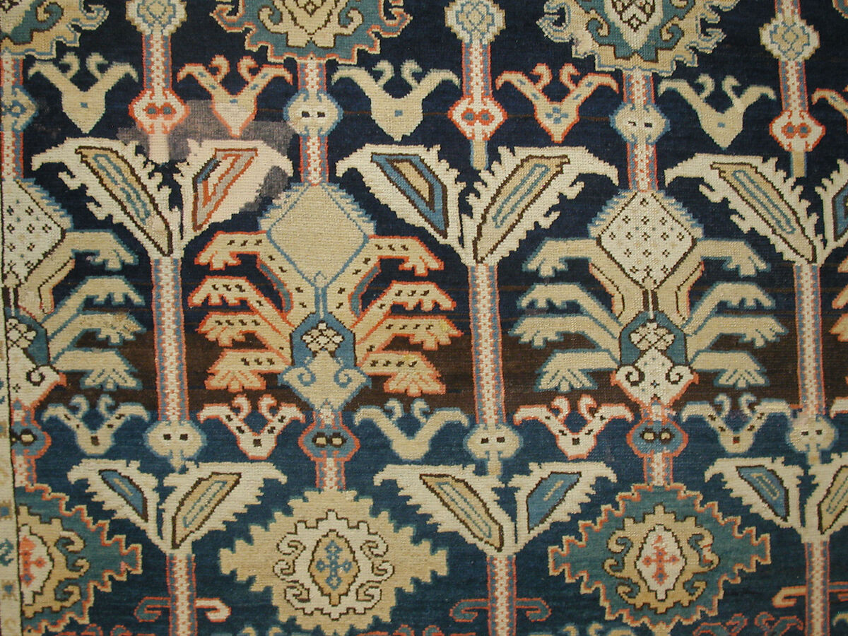 Carpet, Wool (warp, weft and pile); symmetrically knotted pile