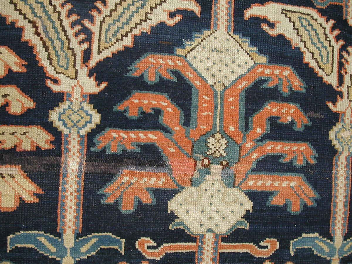 Carpet, Wool (warp, weft and pile); symmetrically knotted pile