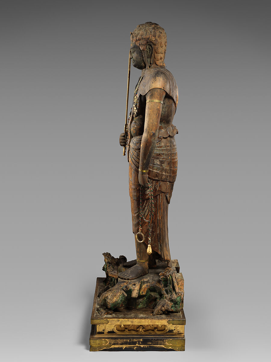 Fudō Myōō (Achala Vidyaraja), Wood with lacquer, gold leaf, and color; joined-woodblock construction (yosegi-zukuri), Japan