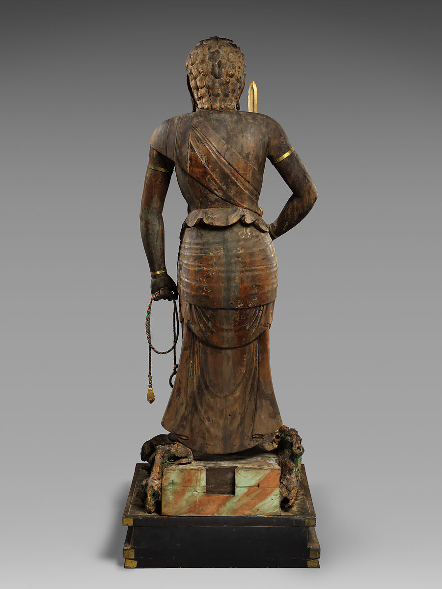 Fudō Myōō (Achala Vidyaraja), Wood with lacquer, gold leaf, and color; joined-woodblock construction (yosegi-zukuri), Japan