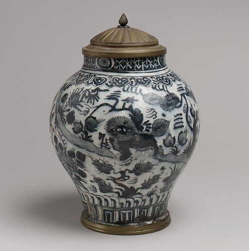 Jar with Lion and Landscape Elements