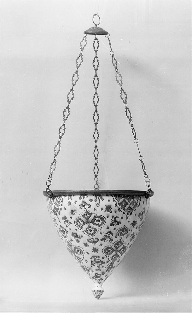 Mosque Lamp, Stonepaste; polychrome painted under transparent glaze