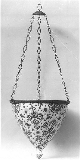 Mosque Lamp, Stonepaste; polychrome painted under transparent glaze