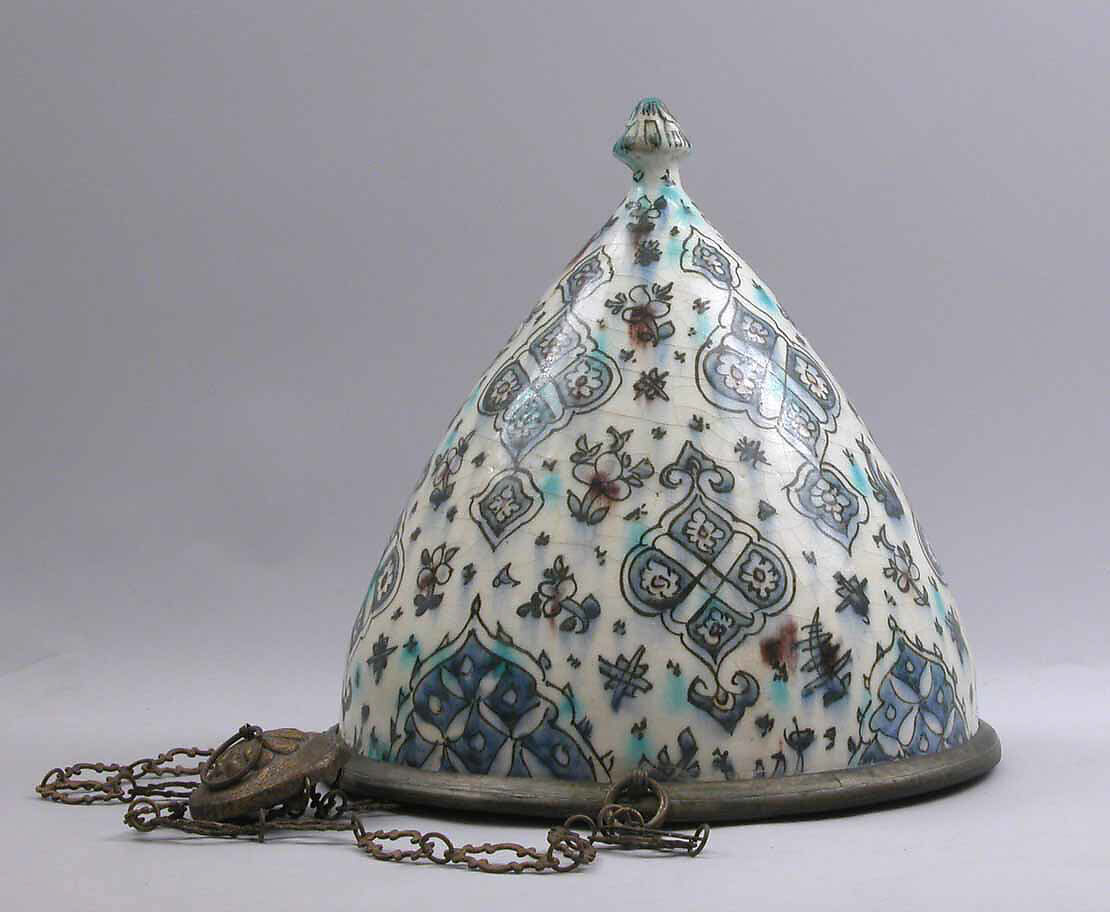 Mosque Lamp, Stonepaste; polychrome painted under transparent glaze 