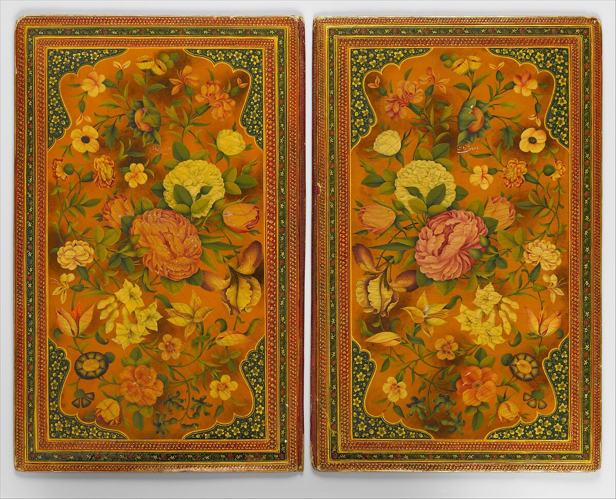 Lacquer Covers of the Davis Album, Papier-maché; painted in opaque watercolor and gold, and lacquered     