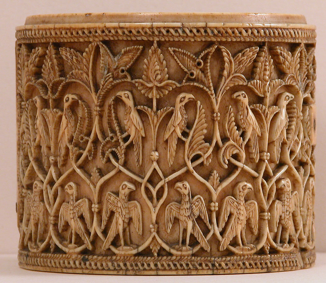 Cylindrical Box (Pyxis), Ivory; carved