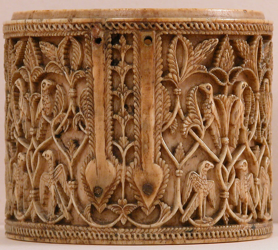 Cylindrical Box (Pyxis), Ivory; carved