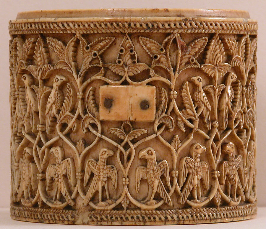 Cylindrical Box (Pyxis), Ivory; carved