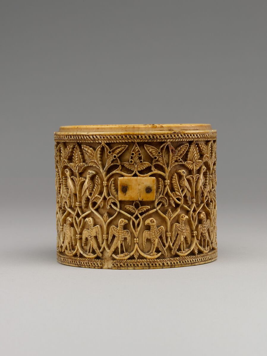 Cylindrical Box (Pyxis), Ivory; carved