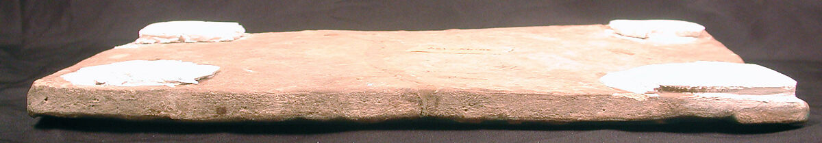 Tile with Niche Design, Stonepaste; molded, glazed in transparent turquoise