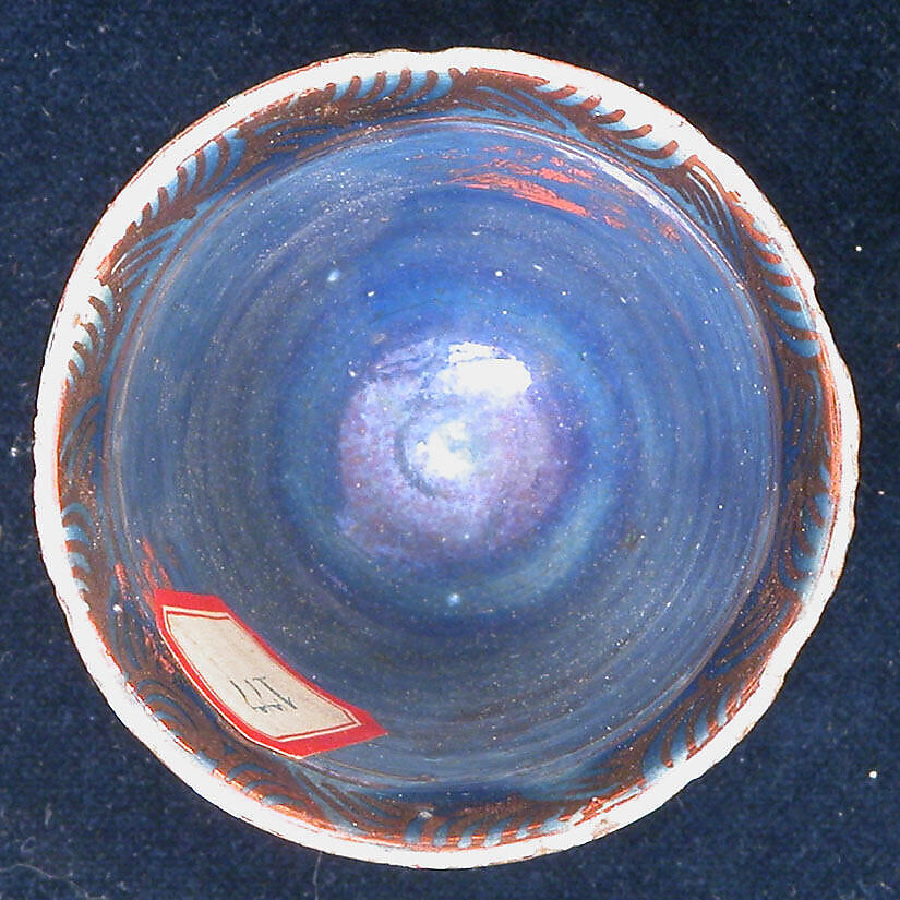 Cup, Stonepaste; luster-painted on opaque white glaze