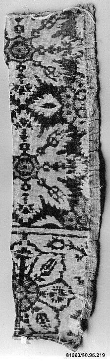 Textile Fragment, Silk, metal wrapped thread; cut and voided velvet