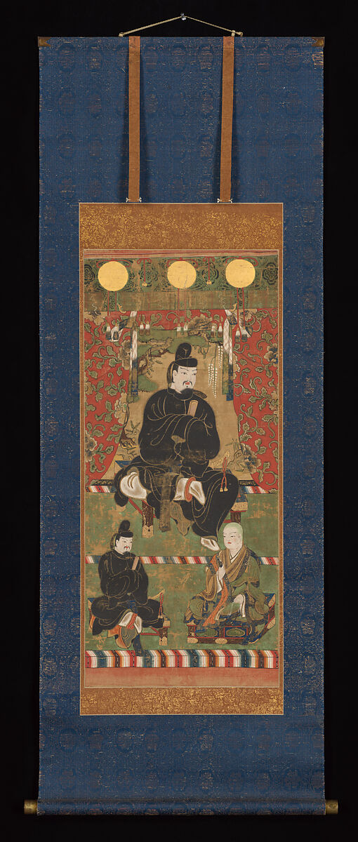 Fujiwara no Kamatari as a Shinto Deity, Hanging scroll; color on silk, Japan