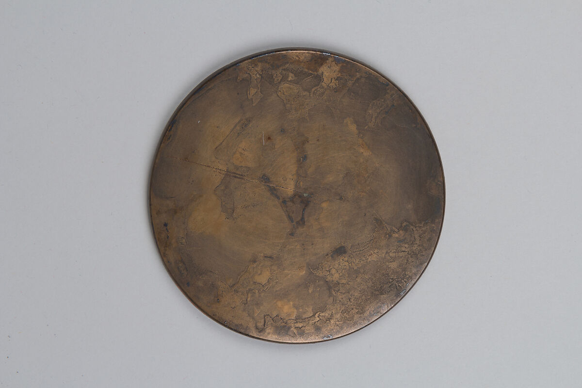 Haguro Mirror (Haguro kyō) with Birds and Flowers by a Stream, Bronze, Japan