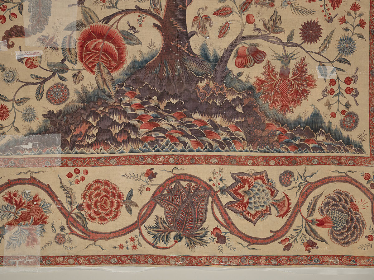 Hanging (Palampore), Cotton; pounced and painted