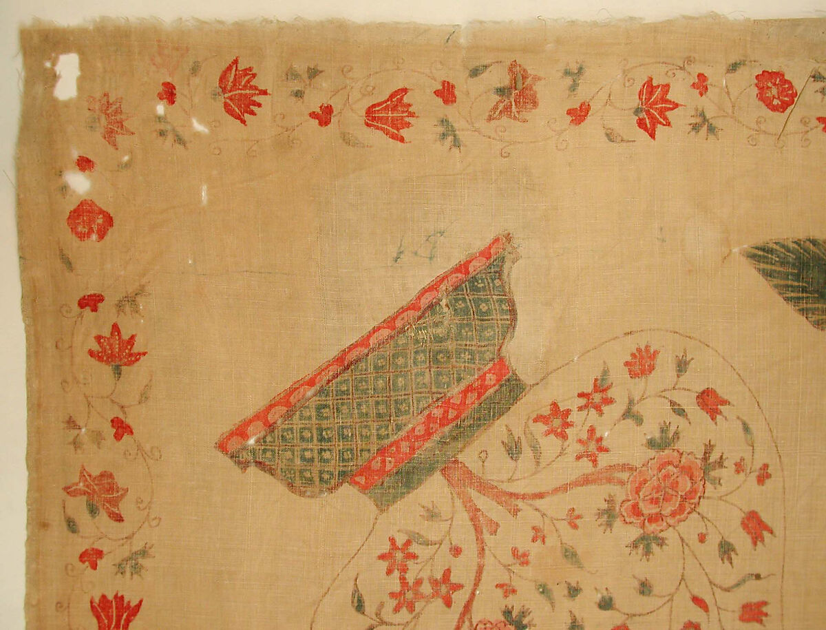 Hanging (Palampore), Cotton; pounced and painted