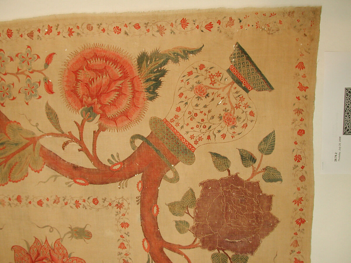 Hanging (Palampore), Cotton; pounced and painted