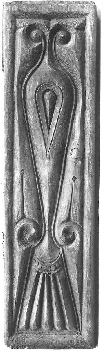 Door Panel with 'Beveled Design', Wood (pine); carved
