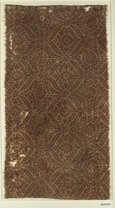 Textile Fragment, Cotton, plain weave; block-printed, mordant dyed