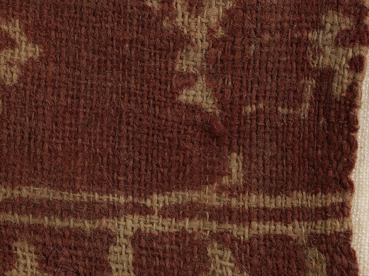 Textile Fragment, Cotton, plain weave; block-printed, mordant dyed