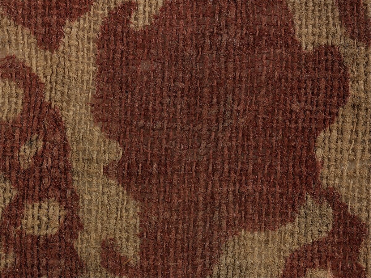 Textile Fragment, Cotton, plain weave; block-printed, mordant dyed