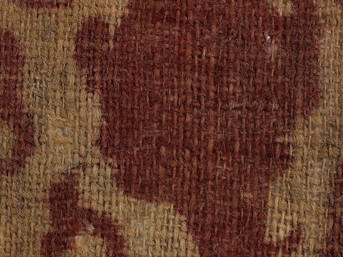 Textile Fragment, Cotton, plain weave; block-printed, mordant dyed