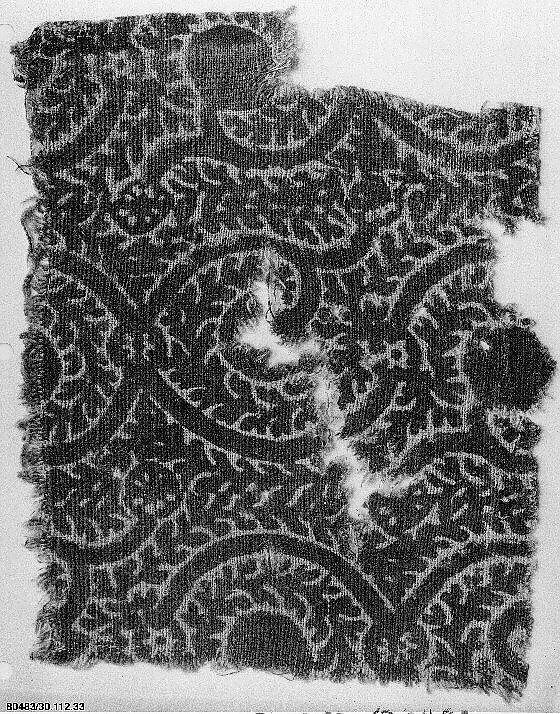 Textile Fragment, Cotton, plain weave; block-printed, mordant dyed