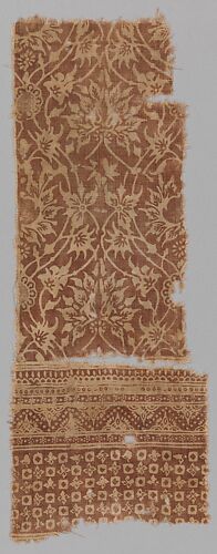 Textile with Lotus and Arabesque Design