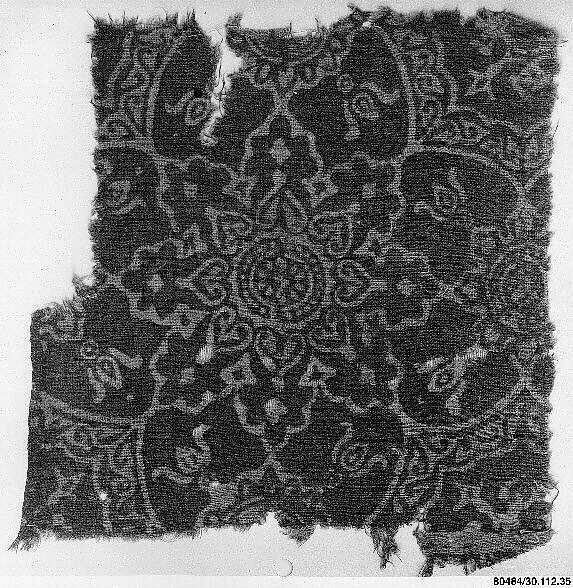 Textile Fragment, Cotton, plain weave; block-printed, mordant dyed