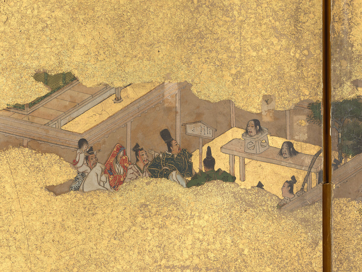 The Rebellions of the Hōgen and Heiji Eras, Pair of six-panel folding screens; ink, color, gold, and gold leaf on paper, Japan