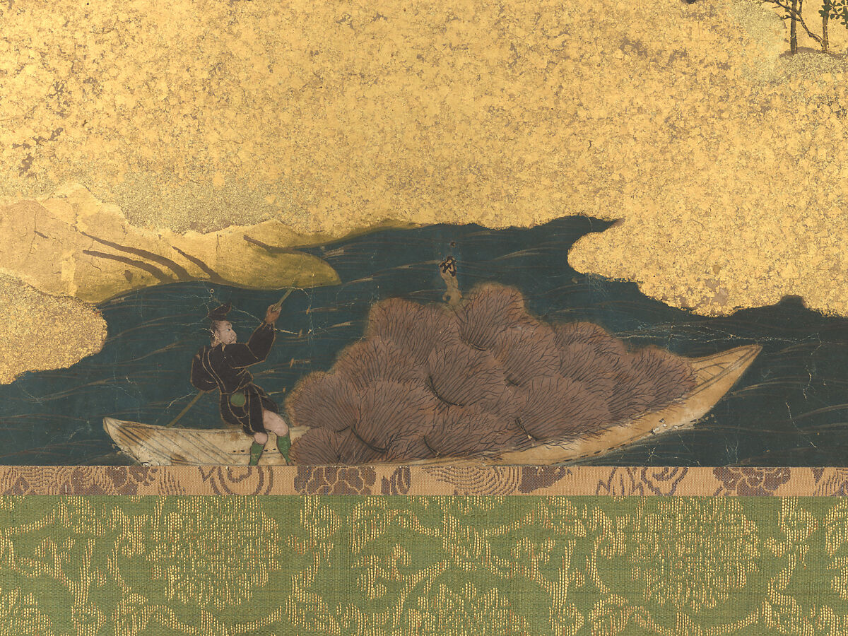 The Rebellions of the Hōgen and Heiji Eras, Pair of six-panel folding screens; ink, color, gold, and gold leaf on paper, Japan
